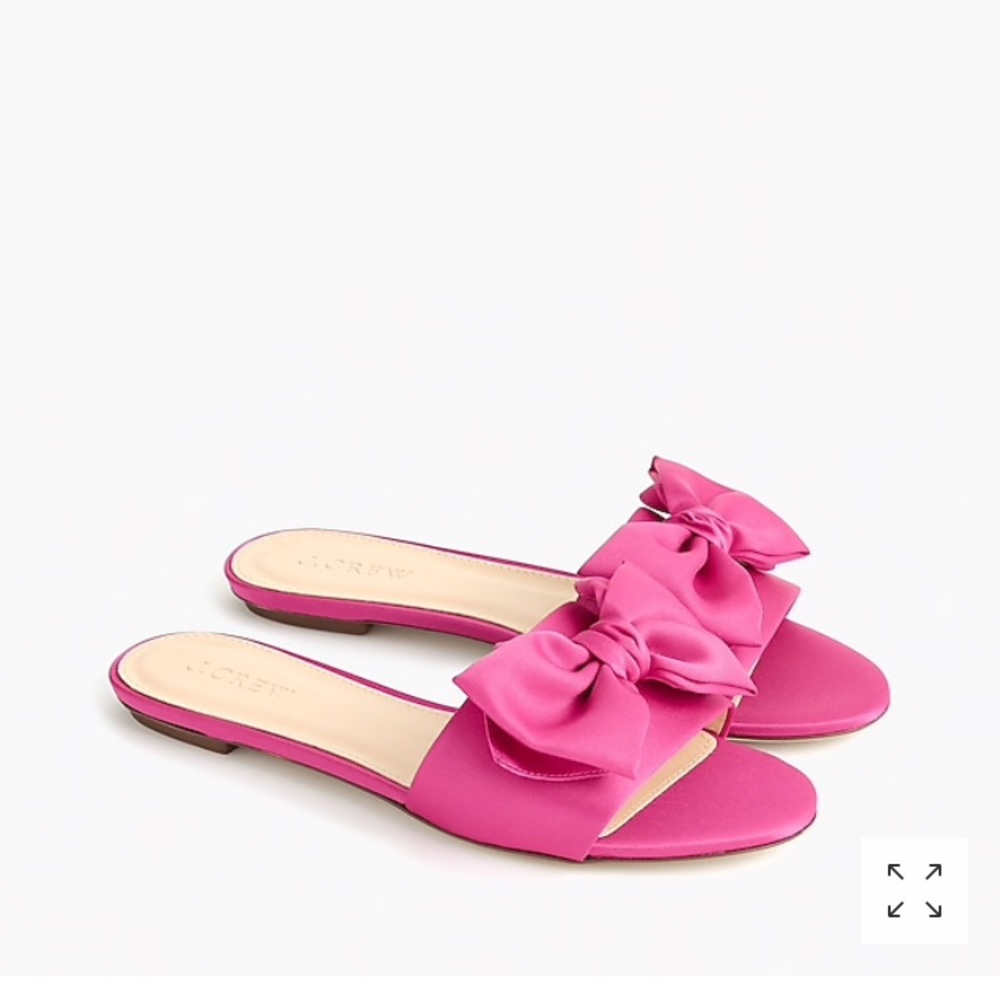J. Crew Satin Bow Slides